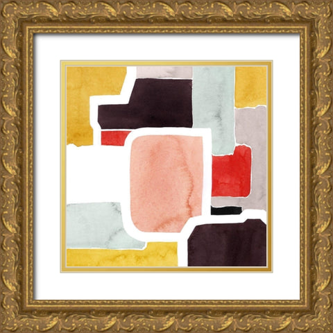 Color Blocking II Gold Ornate Wood Framed Art Print with Double Matting by Popp, Grace