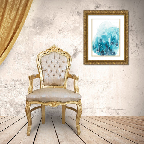 Abstract Coral I Gold Ornate Wood Framed Art Print with Double Matting by Vess, June Erica