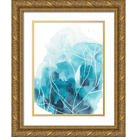 Abstract Coral I Gold Ornate Wood Framed Art Print with Double Matting by Vess, June Erica