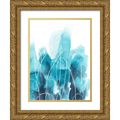 Abstract Coral II Gold Ornate Wood Framed Art Print with Double Matting by Vess, June Erica
