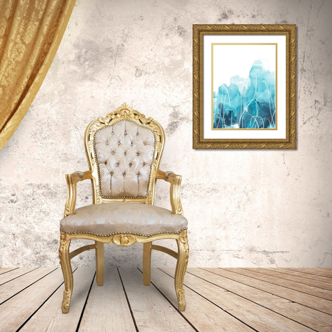 Abstract Coral III Gold Ornate Wood Framed Art Print with Double Matting by Vess, June Erica