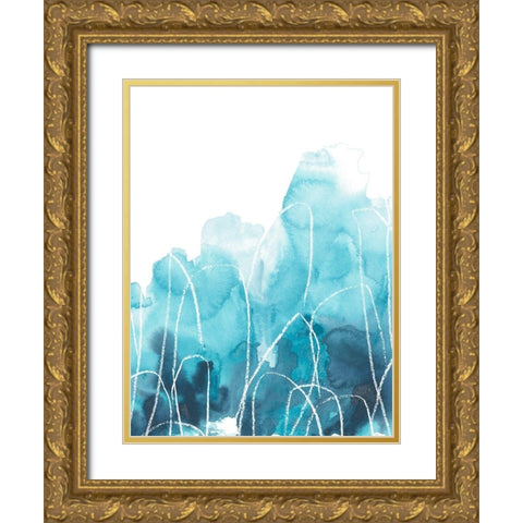 Abstract Coral III Gold Ornate Wood Framed Art Print with Double Matting by Vess, June Erica