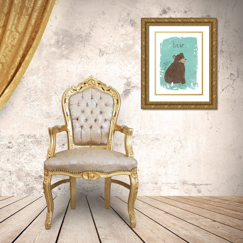 Critter Cameo IV Gold Ornate Wood Framed Art Print with Double Matting by Vess, June Erica