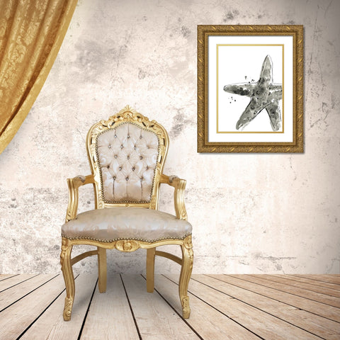 Ink Coast I Gold Ornate Wood Framed Art Print with Double Matting by Vess, June Erica