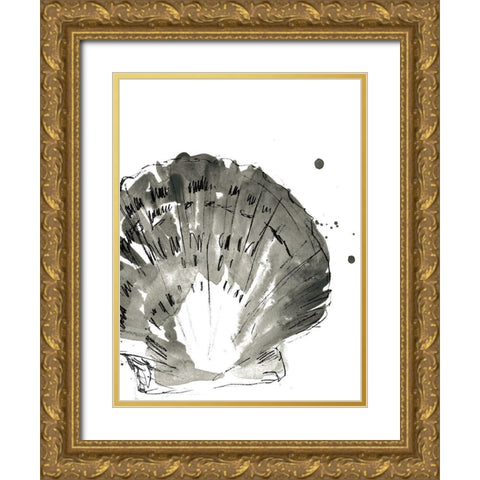 Ink Coast II Gold Ornate Wood Framed Art Print with Double Matting by Vess, June Erica