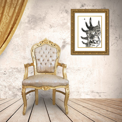 Ink Coast IV Gold Ornate Wood Framed Art Print with Double Matting by Vess, June Erica