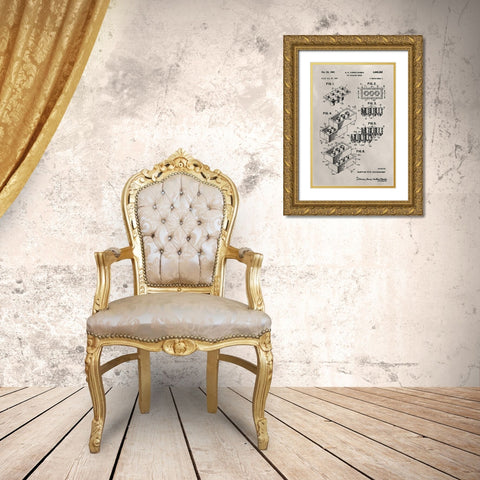Patent--Lego Gold Ornate Wood Framed Art Print with Double Matting by Ludwig, Alicia