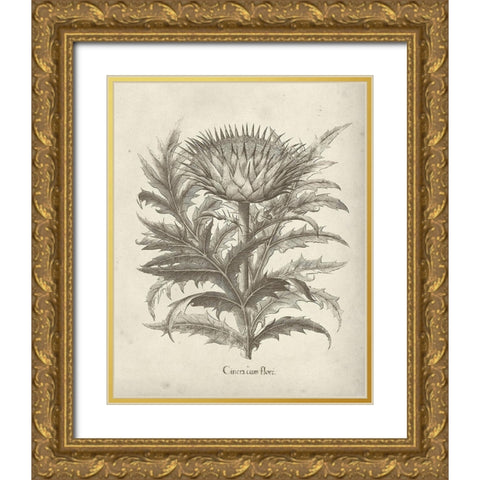 Fresco Artichoke I Gold Ornate Wood Framed Art Print with Double Matting by Vision Studio