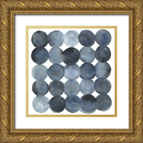 Blue Grey Density I Gold Ornate Wood Framed Art Print with Double Matting by Scarvey, Emma