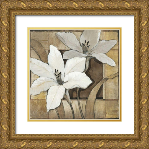 Non-Embellished Lilies II Gold Ornate Wood Framed Art Print with Double Matting by OToole, Tim