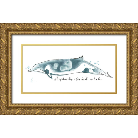 Cetacea Shepherds Beak Whale Gold Ornate Wood Framed Art Print with Double Matting by Vess, June Erica