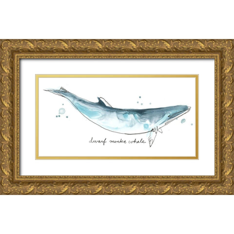 Cetacea Dwarf Minke Whale Gold Ornate Wood Framed Art Print with Double Matting by Vess, June Erica