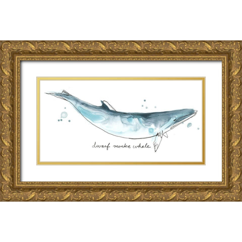 Cetacea Dwarf Minke Whale Gold Ornate Wood Framed Art Print with Double Matting by Vess, June Erica
