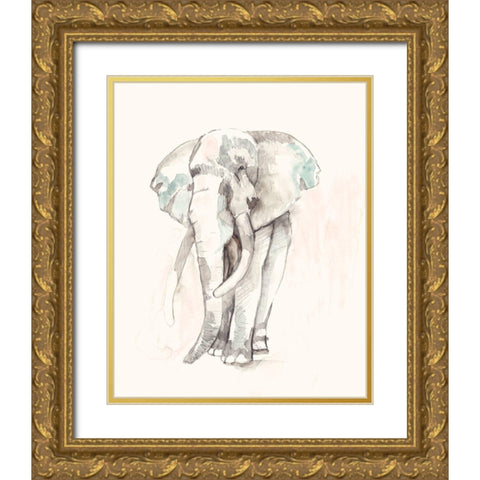 Pastel Safari I Gold Ornate Wood Framed Art Print with Double Matting by Goldberger, Jennifer