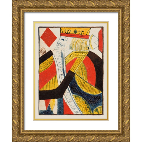 Vintage Cards III Gold Ornate Wood Framed Art Print with Double Matting by Unknown