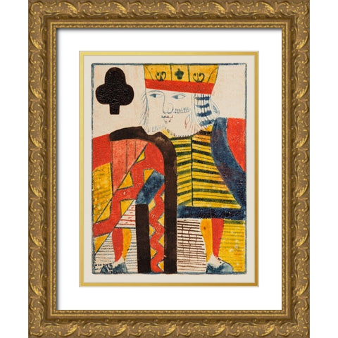 Vintage Cards V Gold Ornate Wood Framed Art Print with Double Matting by Unknown