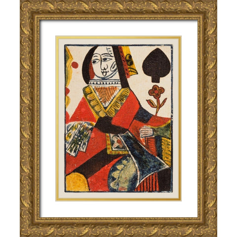 Vintage Cards VI Gold Ornate Wood Framed Art Print with Double Matting by Unknown