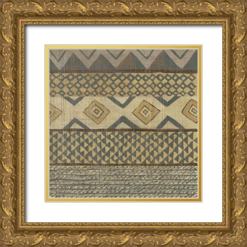 Warp and Weft IV Gold Ornate Wood Framed Art Print with Double Matting by Zarris, Chariklia