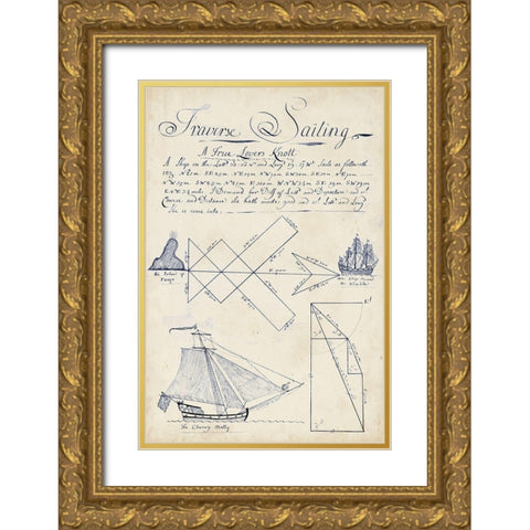 Nautical Journal II Gold Ornate Wood Framed Art Print with Double Matting by Vision Studio