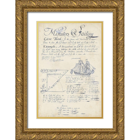 Nautical Journal III Gold Ornate Wood Framed Art Print with Double Matting by Vision Studio