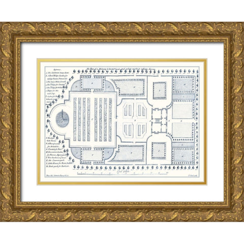 Kitchen Garden Plan I Gold Ornate Wood Framed Art Print with Double Matting by Switzer, Stephen