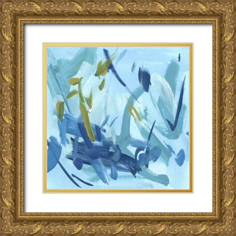 Into the Blue I Gold Ornate Wood Framed Art Print with Double Matting by Wang, Melissa