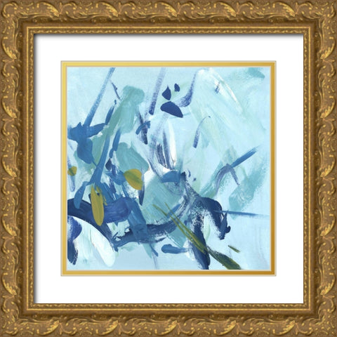 Into the Blue III Gold Ornate Wood Framed Art Print with Double Matting by Wang, Melissa