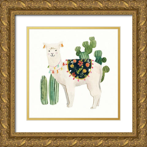 Sweet Alpaca VI Gold Ornate Wood Framed Art Print with Double Matting by Borges, Victoria