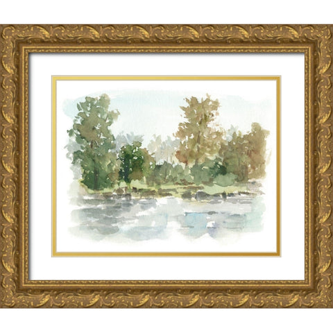 Wooded Stream I Gold Ornate Wood Framed Art Print with Double Matting by Harper, Ethan
