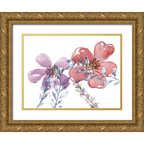 Spring Glory II Gold Ornate Wood Framed Art Print with Double Matting by Wang, Melissa