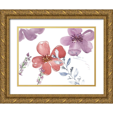 Spring Glory III Gold Ornate Wood Framed Art Print with Double Matting by Wang, Melissa