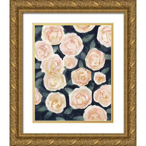 Peach Petals I Gold Ornate Wood Framed Art Print with Double Matting by Borges, Victoria