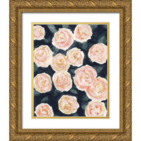 Peach Petals II Gold Ornate Wood Framed Art Print with Double Matting by Borges, Victoria