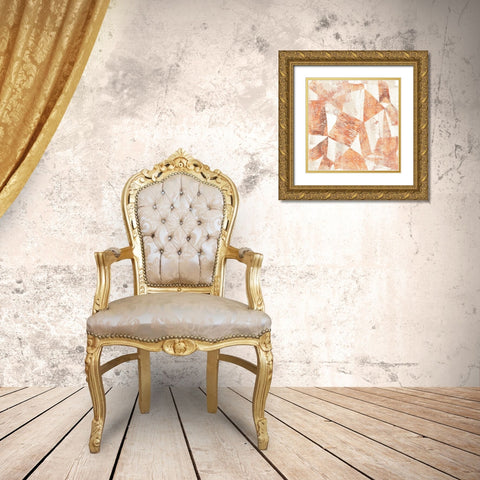 Red Earth Textile II Gold Ornate Wood Framed Art Print with Double Matting by Vess, June Erica