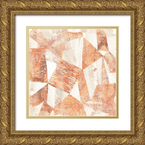Red Earth Textile II Gold Ornate Wood Framed Art Print with Double Matting by Vess, June Erica