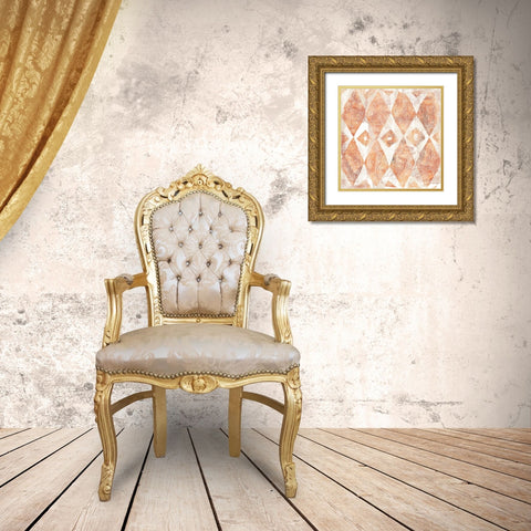 Red Earth Textile VI Gold Ornate Wood Framed Art Print with Double Matting by Vess, June Erica