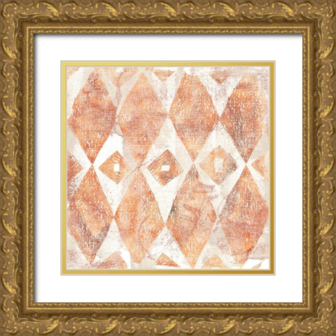 Red Earth Textile VI Gold Ornate Wood Framed Art Print with Double Matting by Vess, June Erica