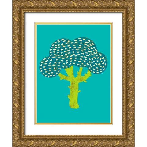 Veggie Party III Gold Ornate Wood Framed Art Print with Double Matting by Zarris, Chariklia