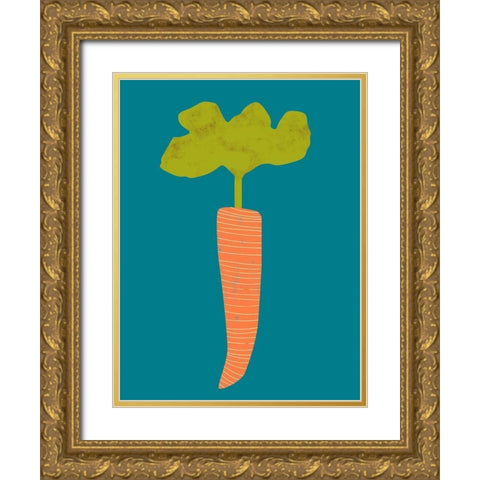 Veggie Party IV Gold Ornate Wood Framed Art Print with Double Matting by Zarris, Chariklia
