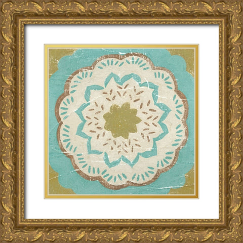 Rustic Tiles IV Gold Ornate Wood Framed Art Print with Double Matting by Zarris, Chariklia