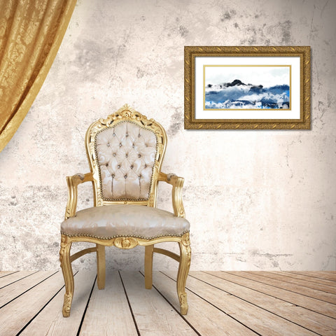 Custom Sea Surface II Gold Ornate Wood Framed Art Print with Double Matting by Vess, June Erica