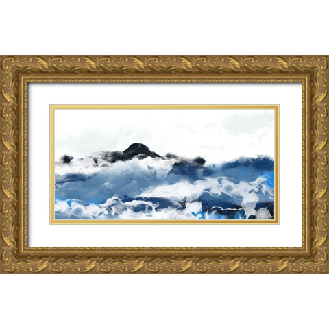 Custom Sea Surface II Gold Ornate Wood Framed Art Print with Double Matting by Vess, June Erica