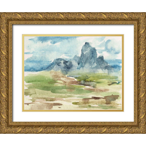 Watercolor Views I Gold Ornate Wood Framed Art Print with Double Matting by Wang, Melissa