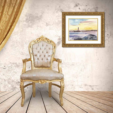 Watercolor Views II Gold Ornate Wood Framed Art Print with Double Matting by Wang, Melissa