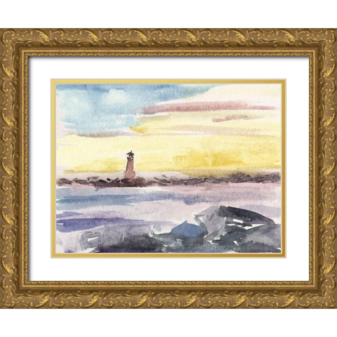 Watercolor Views II Gold Ornate Wood Framed Art Print with Double Matting by Wang, Melissa