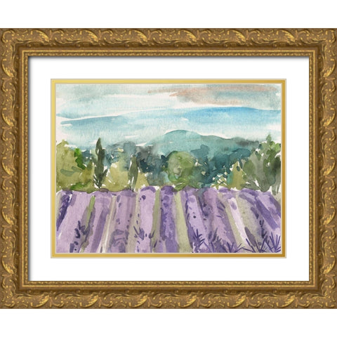 Watercolor Views III Gold Ornate Wood Framed Art Print with Double Matting by Wang, Melissa