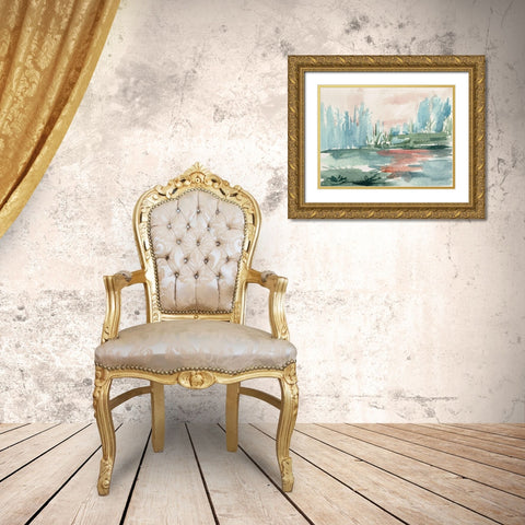 Watercolor Views VI Gold Ornate Wood Framed Art Print with Double Matting by Wang, Melissa