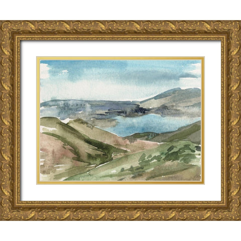 Watercolor Views VIII Gold Ornate Wood Framed Art Print with Double Matting by Wang, Melissa