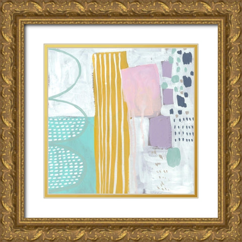 Lollipop Abstract V Gold Ornate Wood Framed Art Print with Double Matting by Zarris, Chariklia