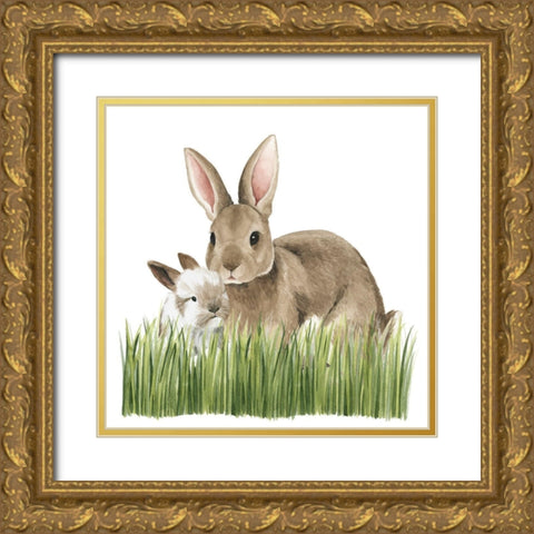 Woodland Babes III Gold Ornate Wood Framed Art Print with Double Matting by Popp, Grace